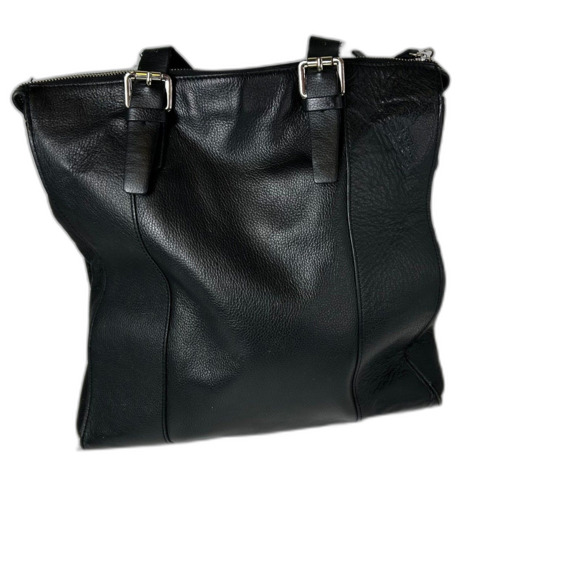 Banana Republic Black Leather Commuter Career Tote Bag - Picture 4 of 14